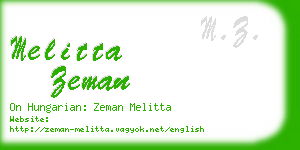melitta zeman business card